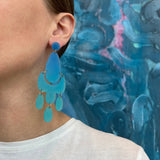 Large Chandelier Earring, Royal Blue-Dark Turquoise