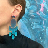 Large Chandelier Earring, Midnight-Dark Turquoise