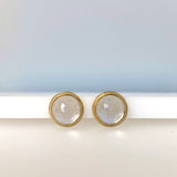 Large white topaz studs